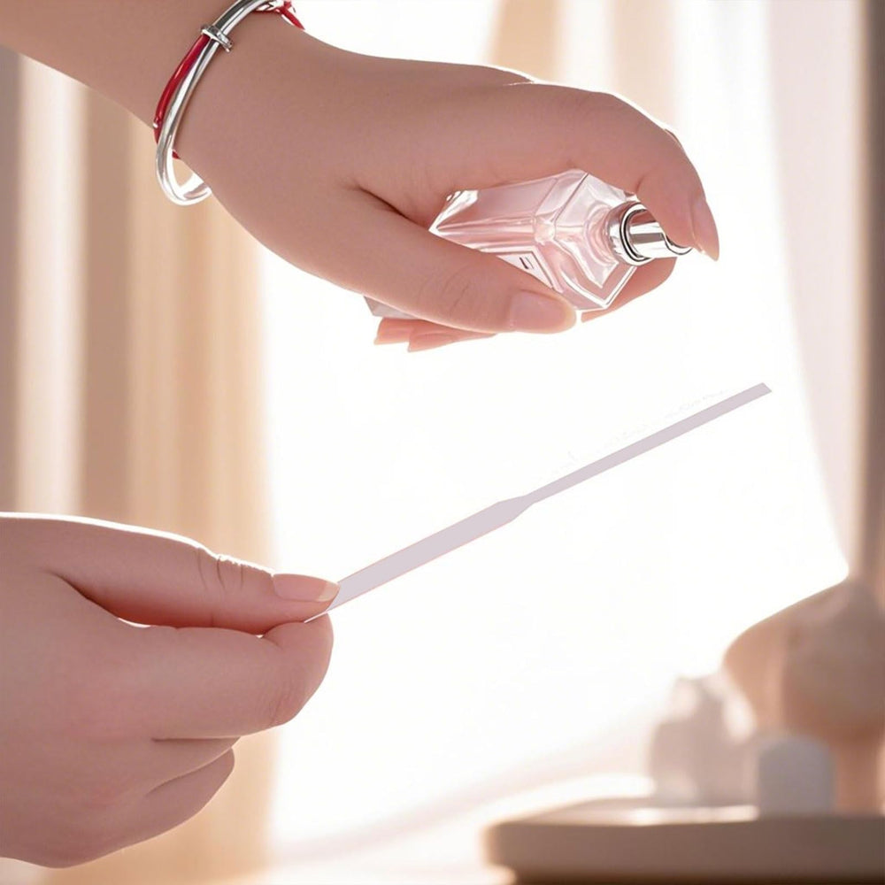 toresper perfume blotter strip demonstration of fast scent absorption.