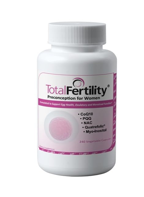 Bottle of Total Fertility Preconception for Women supplement for egg health