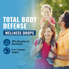 Family using Total Immune liquid multivitamin drops