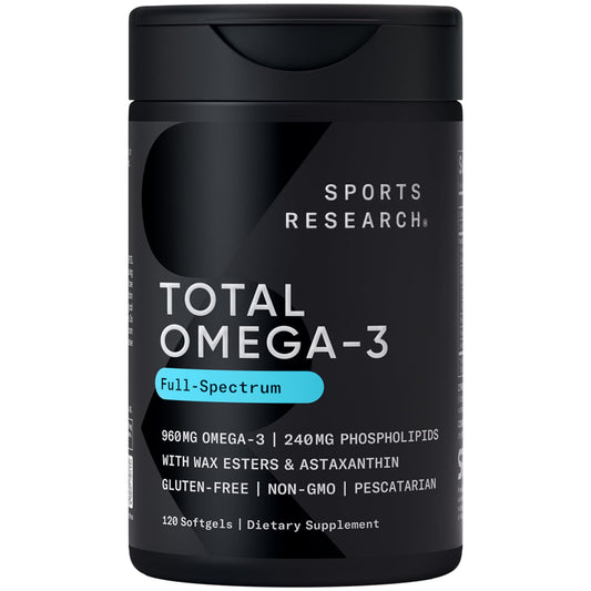 Sports Research Total Omega-3 2200mg bottle with label