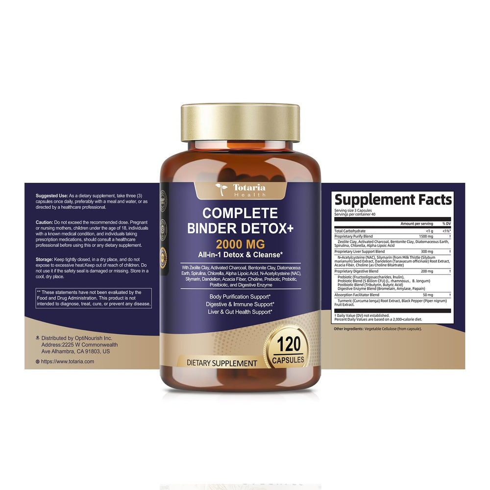 Totaria 120-count detox and cleanse bottle