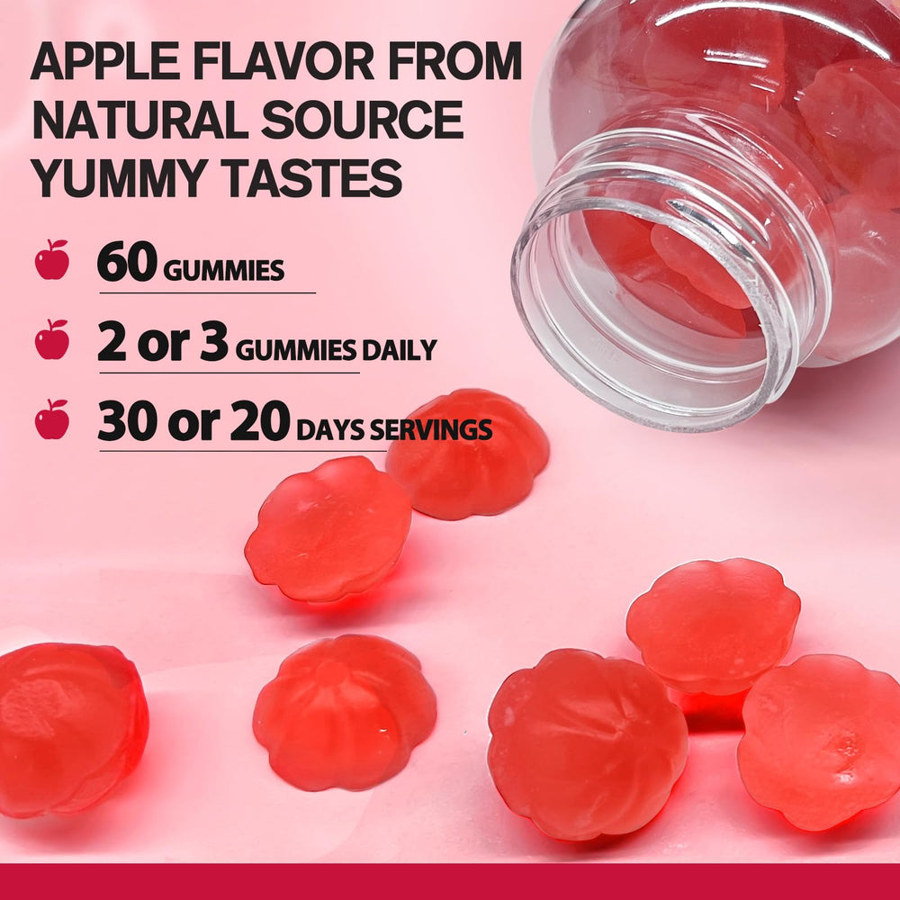 Gummies with a glass of water for serving suggestion