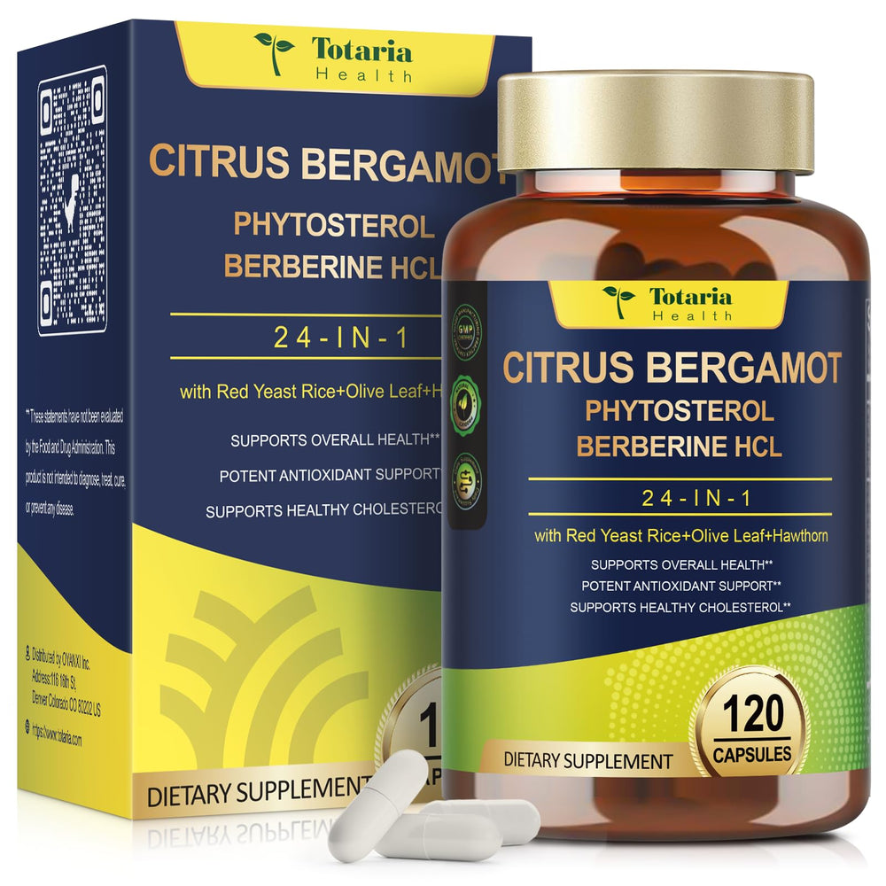 Totaria Citrus Bergamot supplement bottle with capsules