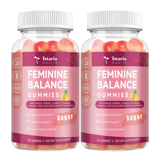 Totaria Feminine Balance Gummies bottle front view (60 count)