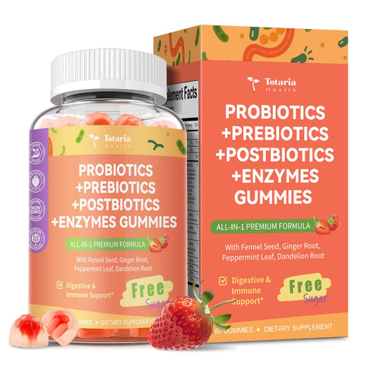 Totaria Sugar Free 5-in-1 Probiotic Gummies front view 60-count