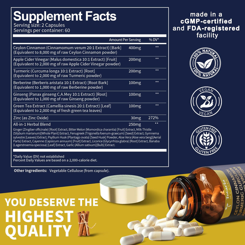 Close-up of Totaria true cinnamon 400 mg 20:1 extract capsule