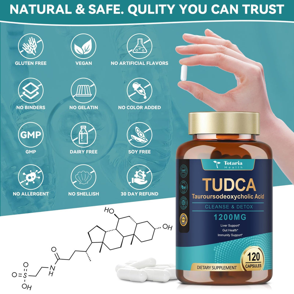GMP-certified manufacturing badge for Totaria TUDCA