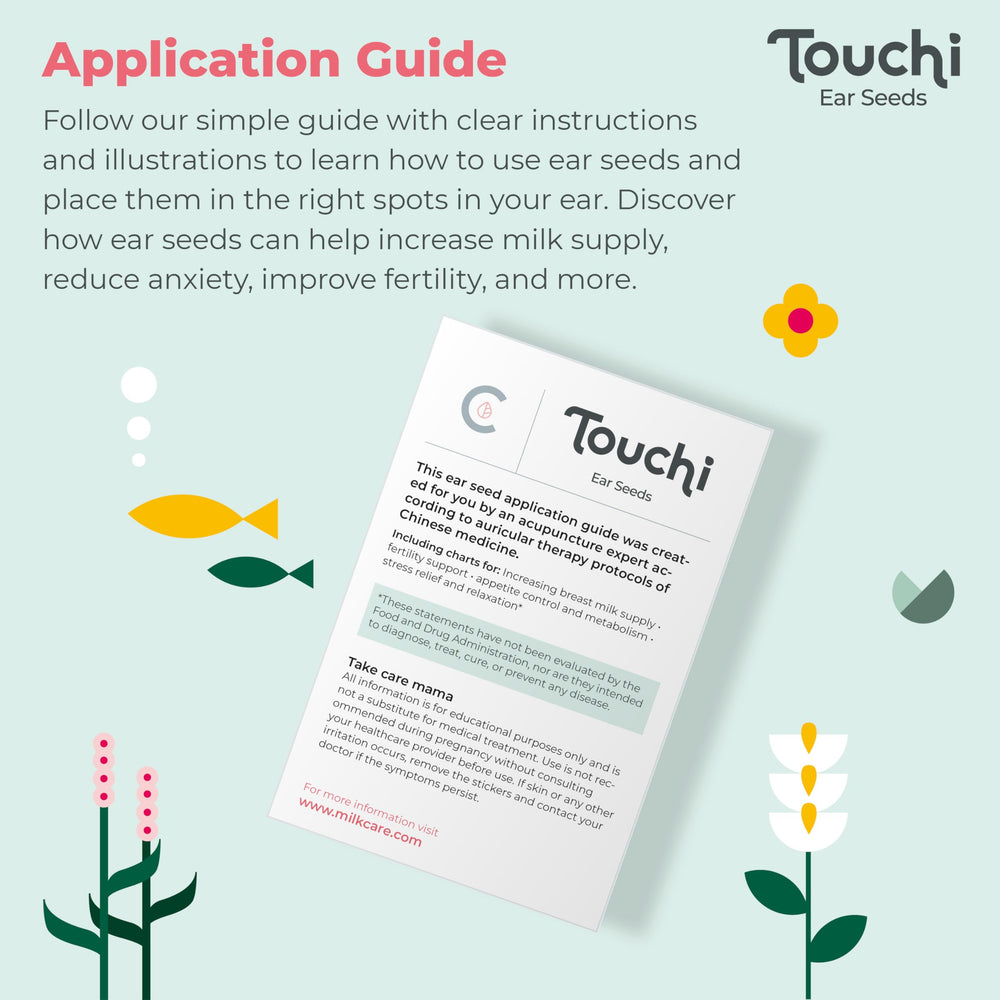 Ear seeds and fertility/satiety/metabolism charts in Touchi kit
