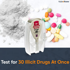 Touch&Know drug test device with kit components