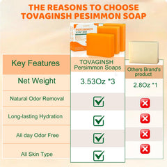 tovaginsh persimmon soap on-the-go travel pack: perfect odor blocker during trips.