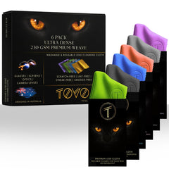 Main product image: TOVO PRIME microfiber lens cleaning cloths (6x7, 230 GSM)