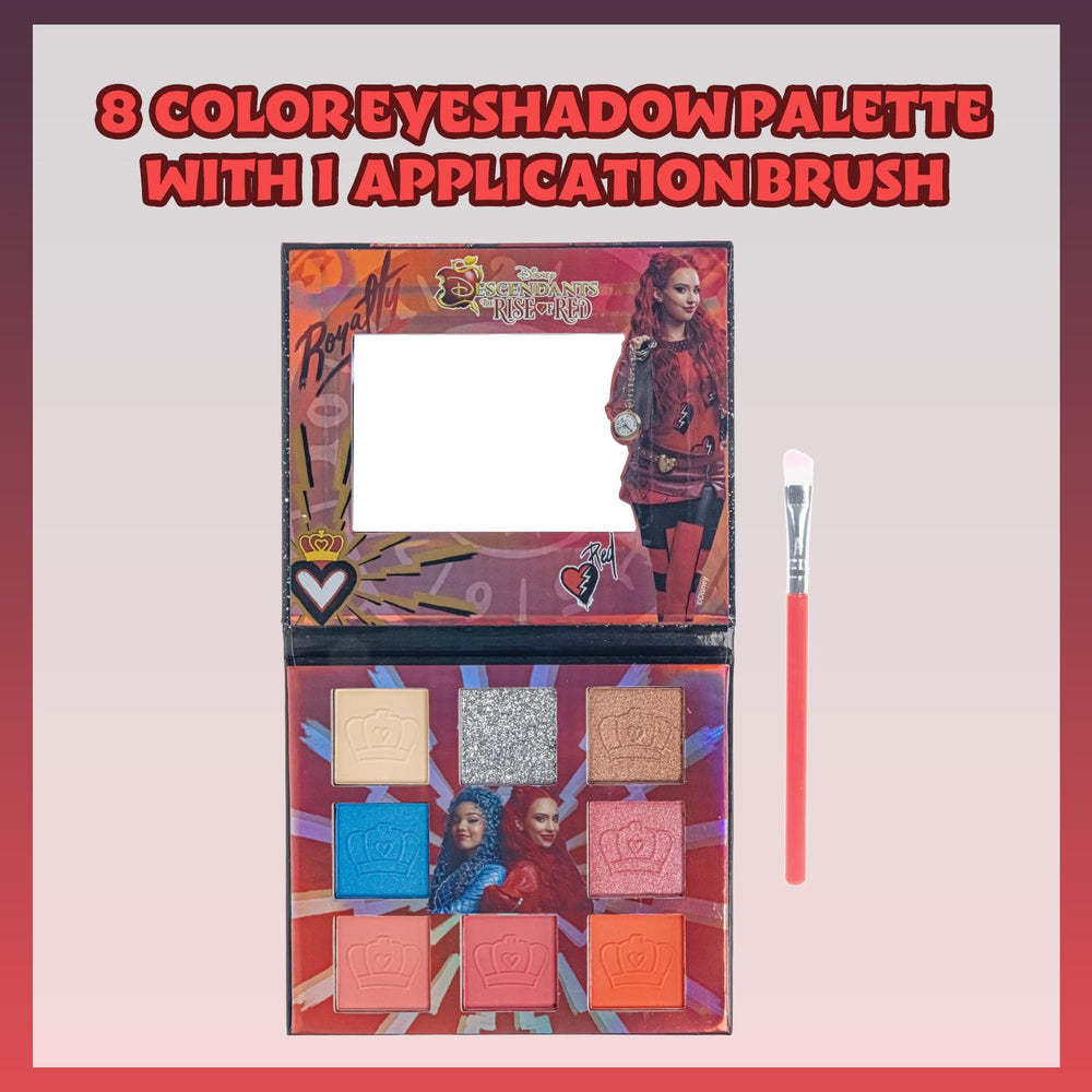 Descendants Rise of Red palette shows shimmering and opaque colors for versatile styles.