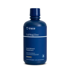 Trace Minerals Cal/Mag/Zinc liquid bottle for daily mineral support