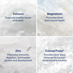 Liquid Cal/Mag/Zinc being poured into a glass for easy daily use.