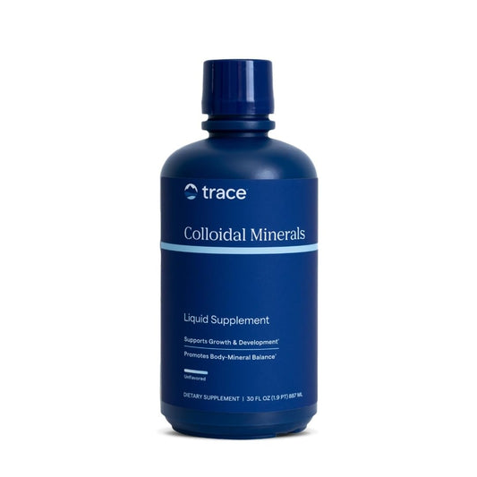 Trace Minerals Colloidal Minerals bottle with Immune Health & Energy label – 32 oz