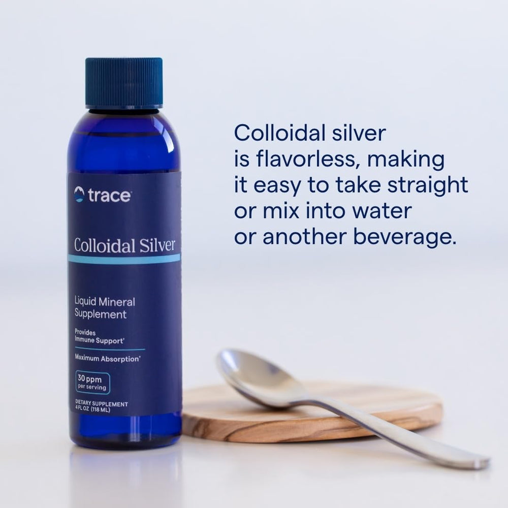 Ingredients list: distilled water and colloidal silver for Trace Minerals product.