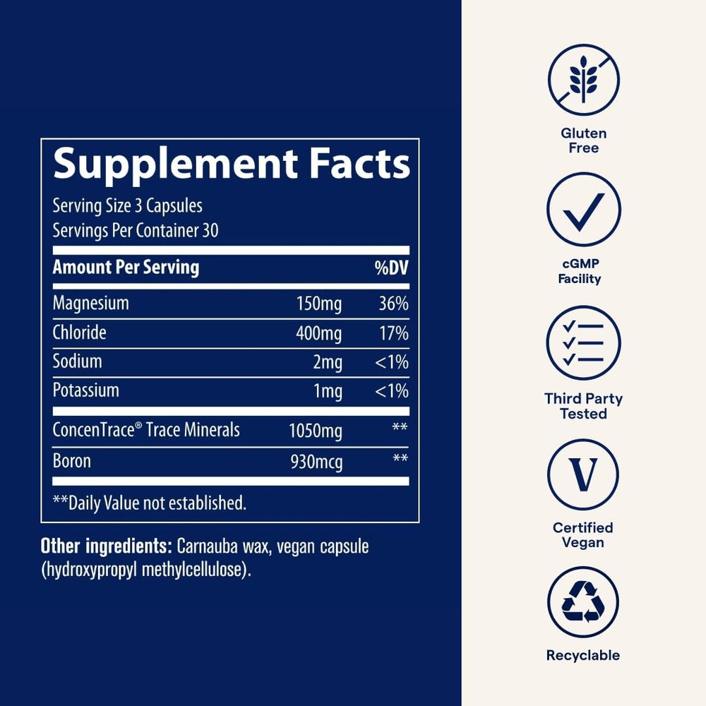 Close-up of ConcenTrace mineral capsules