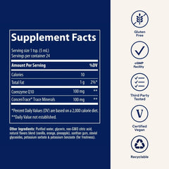 Front label of Trace Minerals CoQ10 bottle