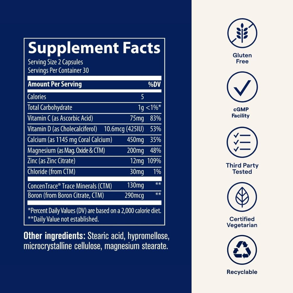 Calcium minerals with vitamins C and D infographic