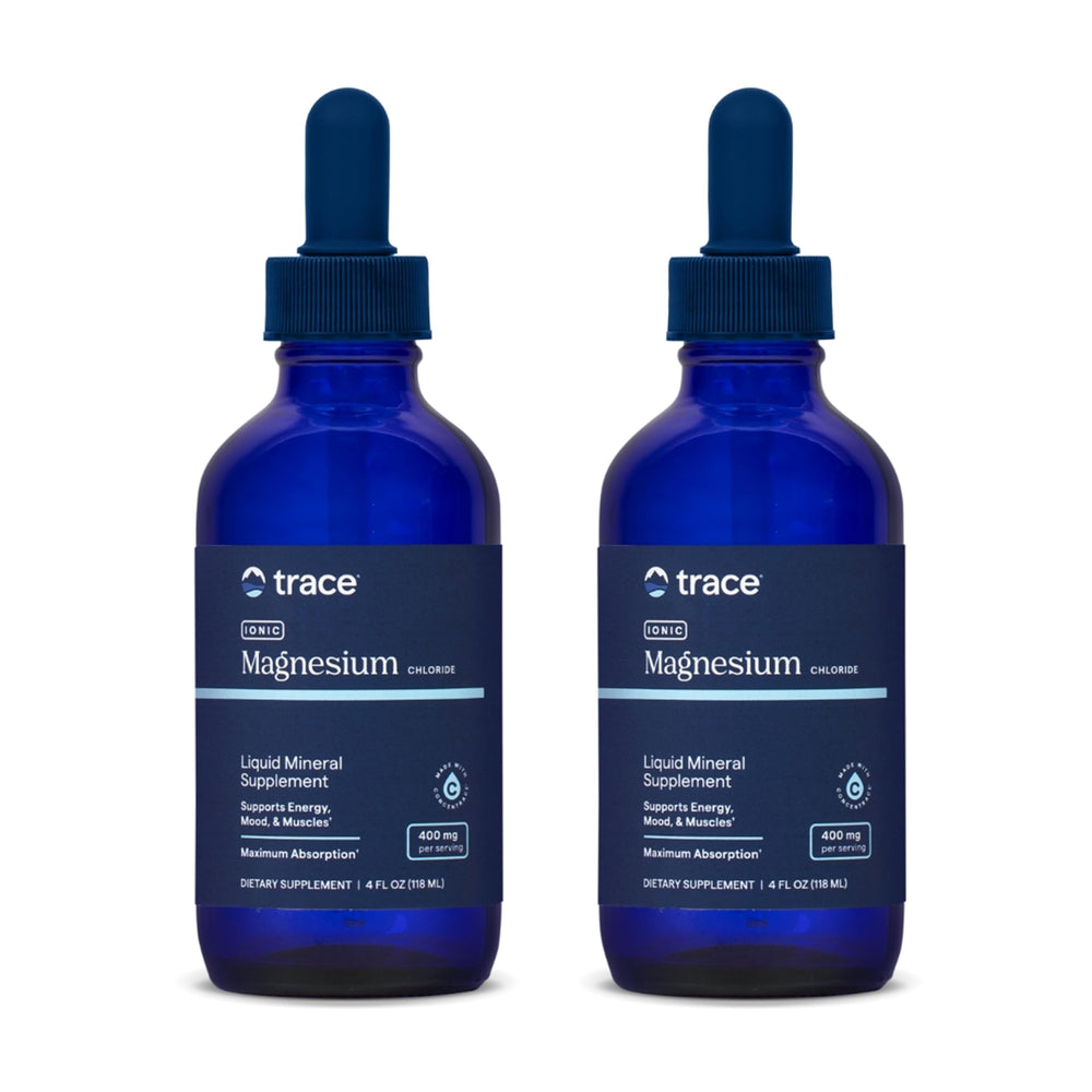 Trace Minerals Ionic Magnesium bottle on kitchen counter highlighting full-spectrum minerals for daily wellness.