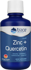 Trace Minerals Liquid Zinc Plus Quercetin bottle - orange mango flavor, front view