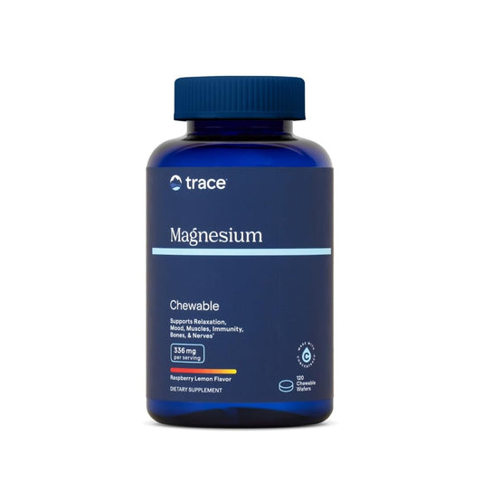 Trace Minerals Magnesium Chewable Raspberry Lemon bottle label