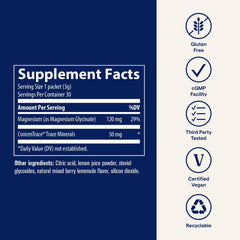 Close-up of magnesium glycinate stick-pack
