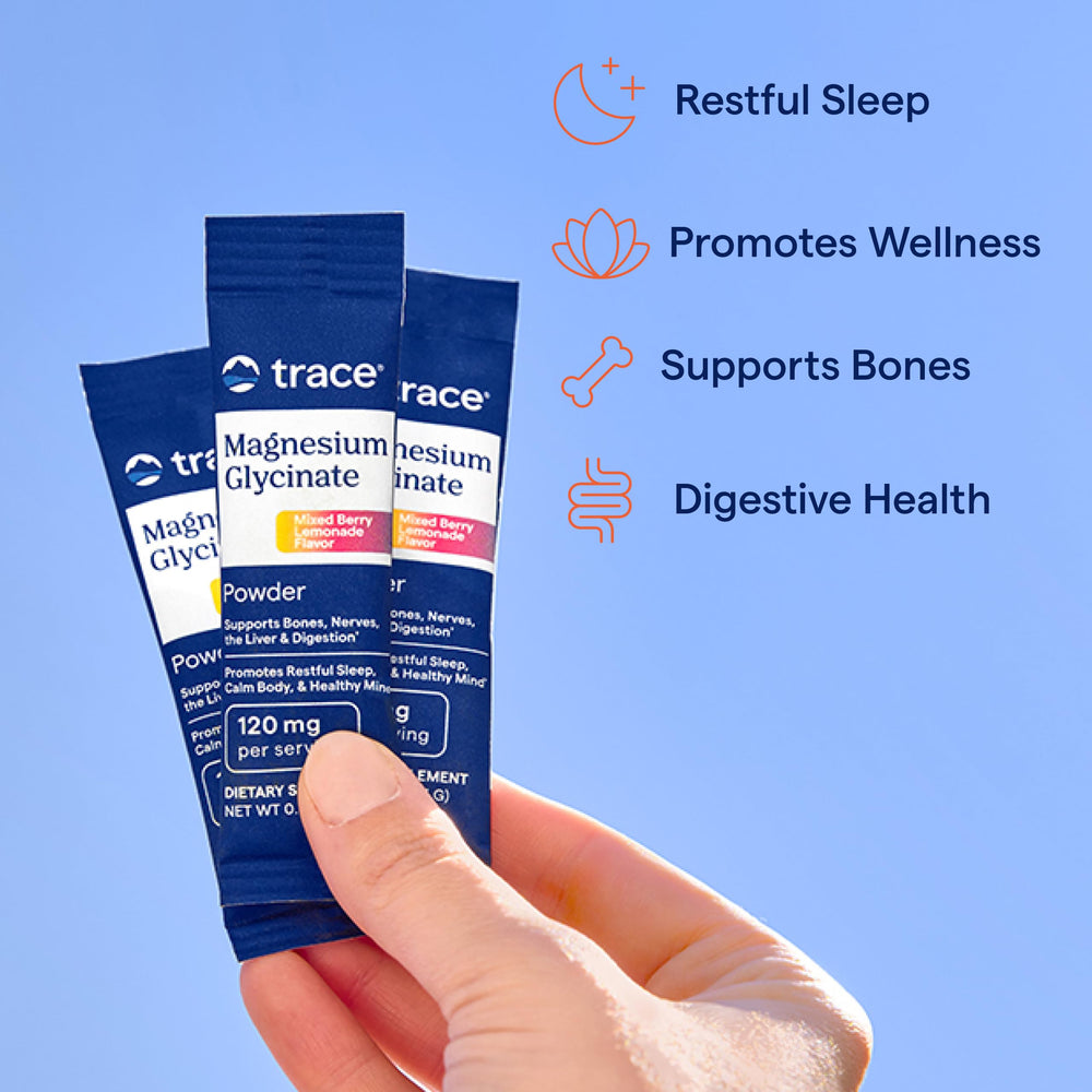 Travel-friendly magnesium glycinate stick packets