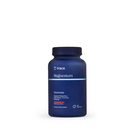 Bottle of Trace Minerals Magnesium Gummies with watermelon flavor