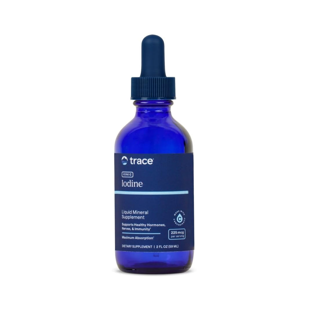Front view of Trace Minerals Research IOKI01 Liquid Ionic Iodine bottle