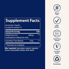 Ionic minerals from ConcenTrace in Shilajit capsules