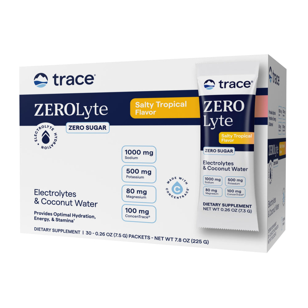 Product image: Trace Minerals ZeroLyte Salty Tropical flavor in 30-pack packets