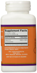 Bottle and label of Trader Joe's Vitamin D-3 1000 IU softgels