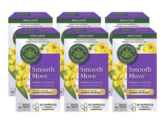 Traditional Medicinals Smooth Move capsules bottle front, suggesting gentle herbal support for occasional constipation