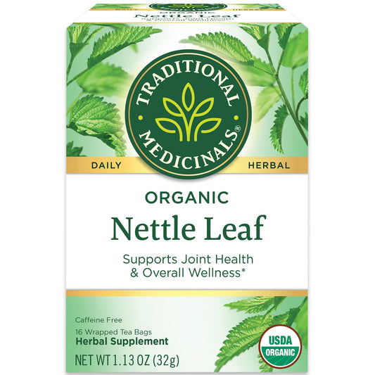 Front view of Traditional Medicinals Organic Nettle Leaf Tea 2-pack box