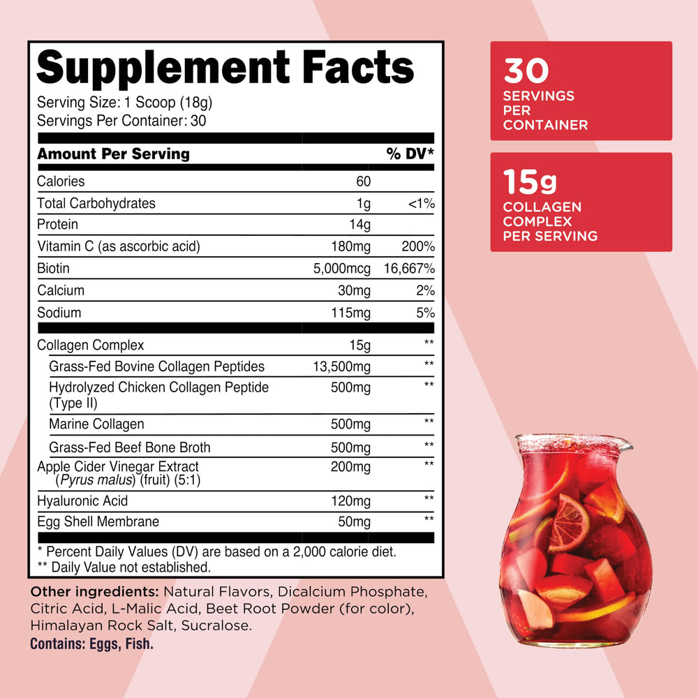 Close-up of TransformHQ Beauty Collagen bottle label