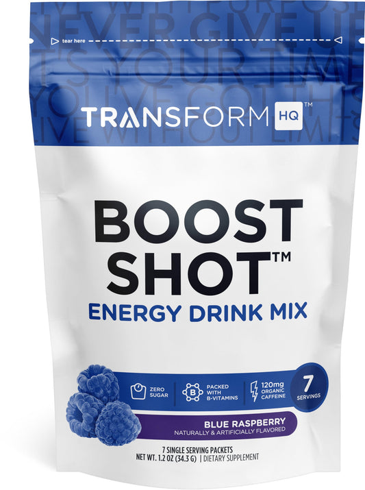TransformHQ Boost Shot Blue Raspberry 7-pack front view