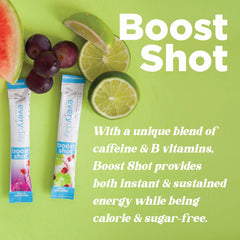 Individual sticks: TransformHQ Boost Shot Powder Drink Sticks packaging