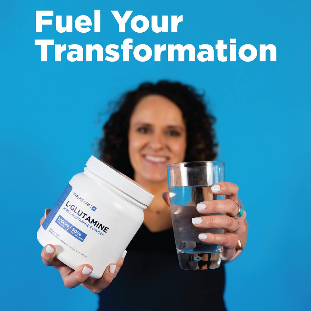 Serving scoop with TransformHQ L-Glutamine Powder