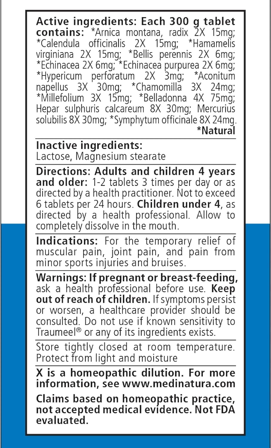 Traumeel Arnica 100 Tablets 2 Pack – side view