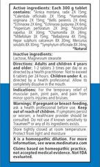 Traumeel Arnica 100 Tablets 2 Pack – side view