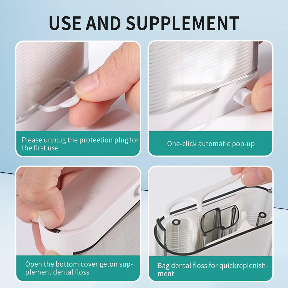 Portable floss pick holder fits in bag, briefcase, or pocket