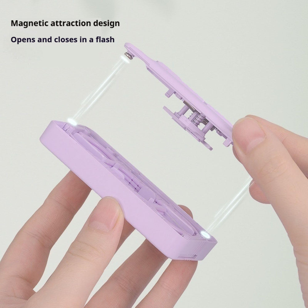 Open travel floss case showing contents