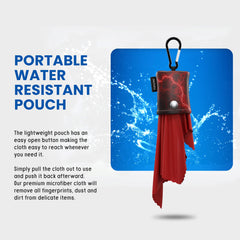 Travel-friendly microfiber cloth and pouch cleaning kit