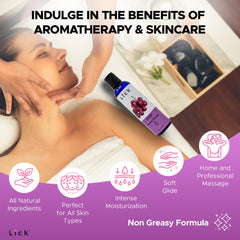 Portable travel-ready 4 oz grape flavored massage oil bottle