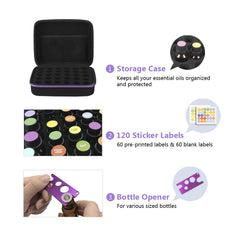 Travel-friendly essential oil storage bag for 5ml, 10ml, and 15ml bottles