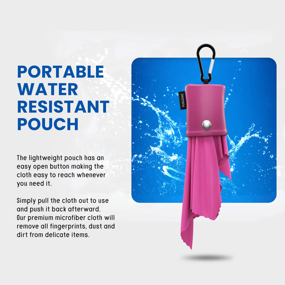 Travel and home cleaning set with 3 cloths and pouches