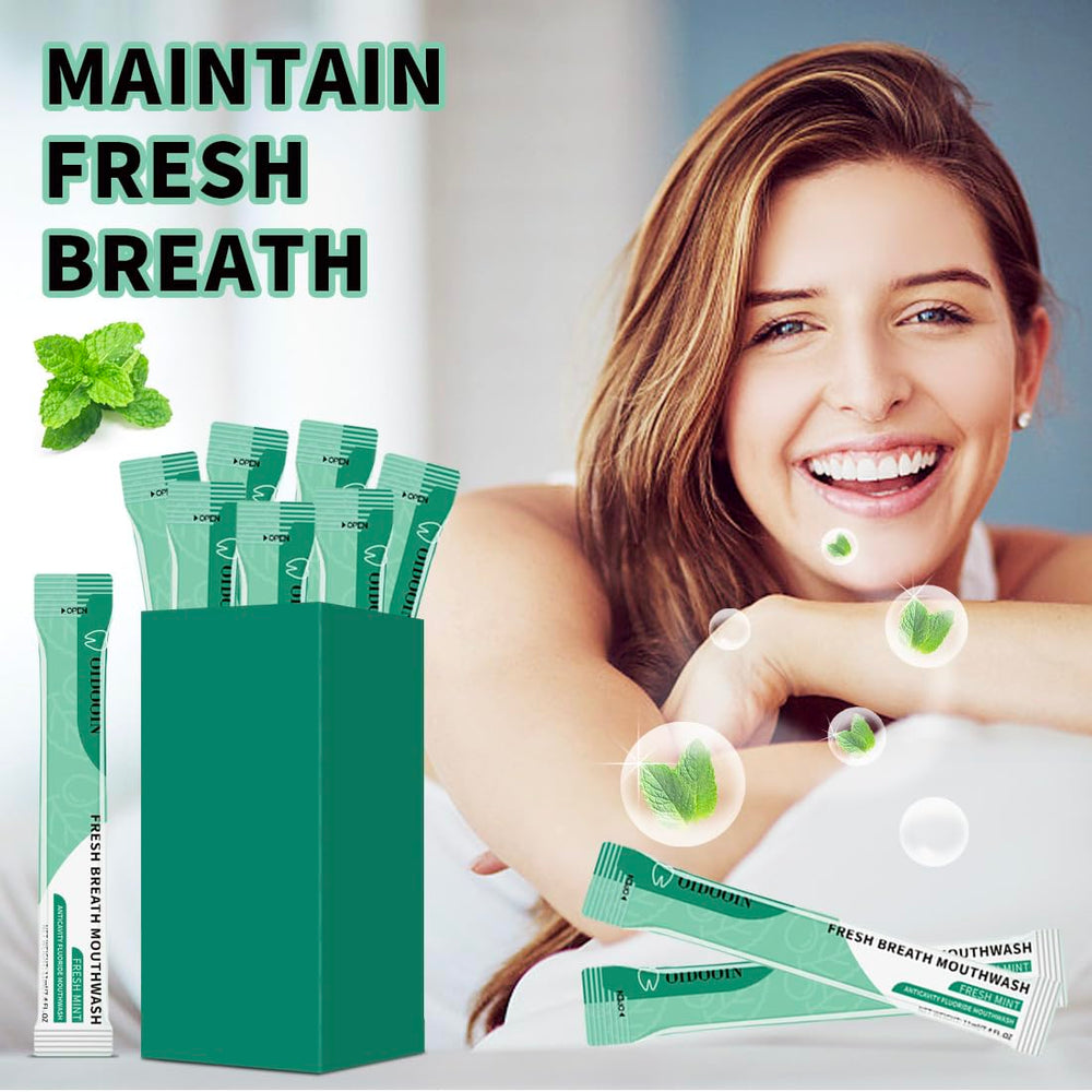 Airline-approved travel mouthwash packets for flights