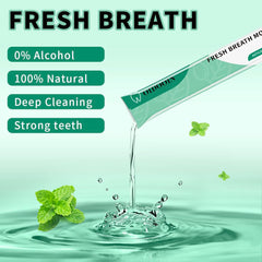 Multiple travel mouthwash sachets arranged for travel