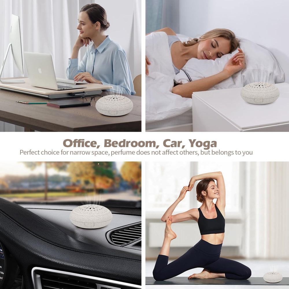 Diffuser in bedroom setup for relaxing ambiance